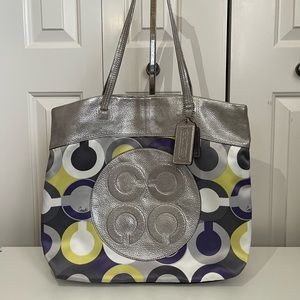 Coach Signature Julia Op Art Tote/Purse